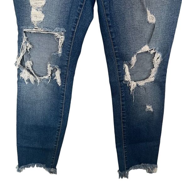 Pistola Blue Monroe Distressed Raw Hem Skinny Jeans Size 27 - Picture 5 of 10